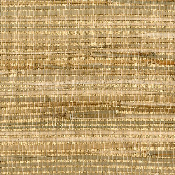 Zoho Neutral Foil Grass  | Brewster Wallcovering