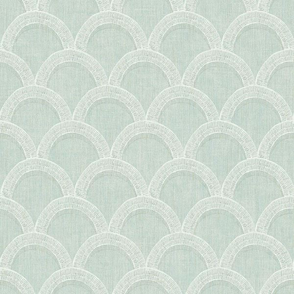 Brewster Wallcovering-Bixby Turquoise Geometric Wallpaper