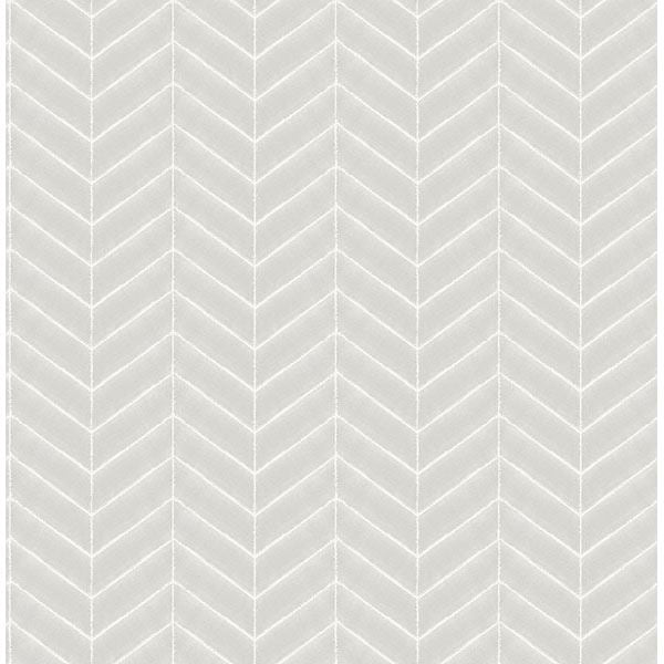 Brewster Wallcovering-Bison Grey Herringbone Wallpaper