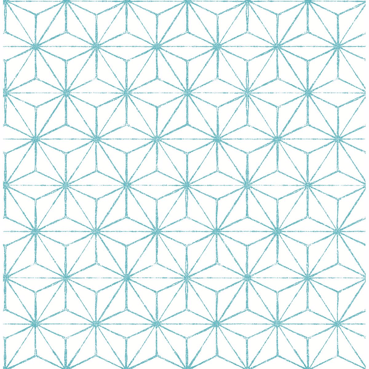 Brewster Wallcovering-Orion Turquoise Geometric Wallpaper