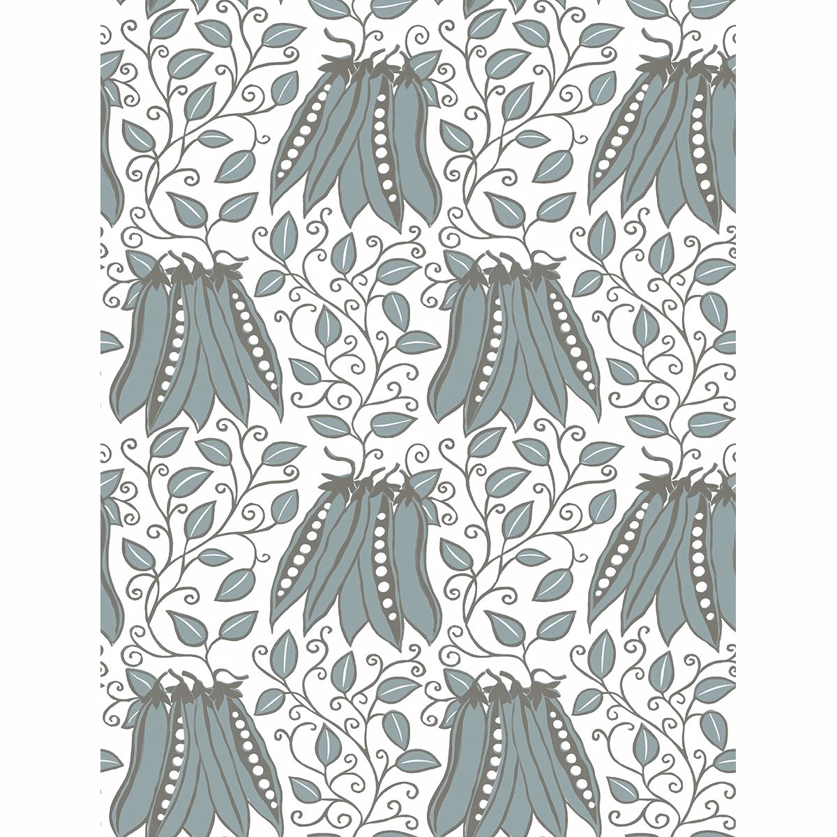 Picture of Peas in a Pod Turquoise Garden Wallpaper