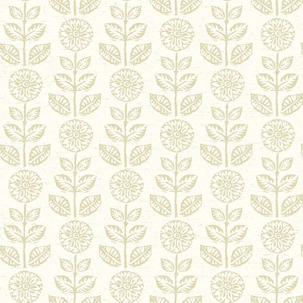 Picture of Dolly Neutral Folk Floral Wallpaper
