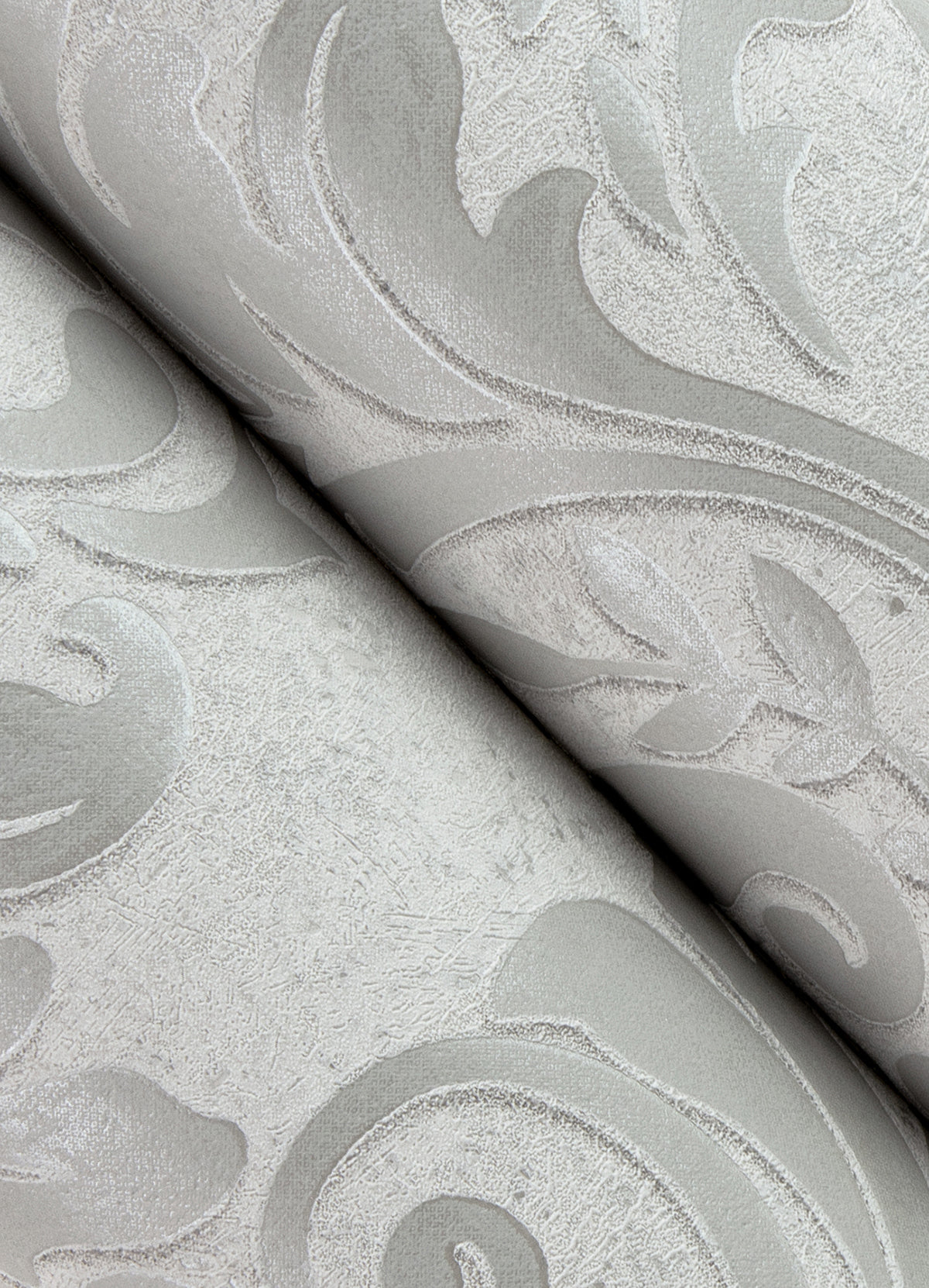 Anders Silver Damask Wallpaper  | Brewster Wallcovering