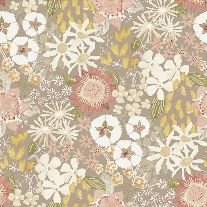 Picture of Karina Neutral Wildflower Garden Wallpaper