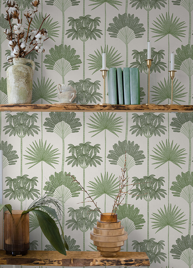 Kentia Green Peel and Stick Wallpaper  | Brewster Wallcovering