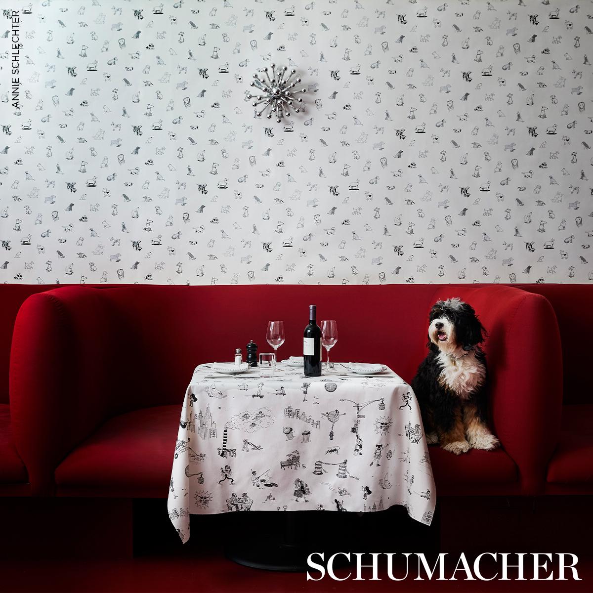 Schumacher Wallpaper 5016130 Good Dogs Everywhere in Black & White