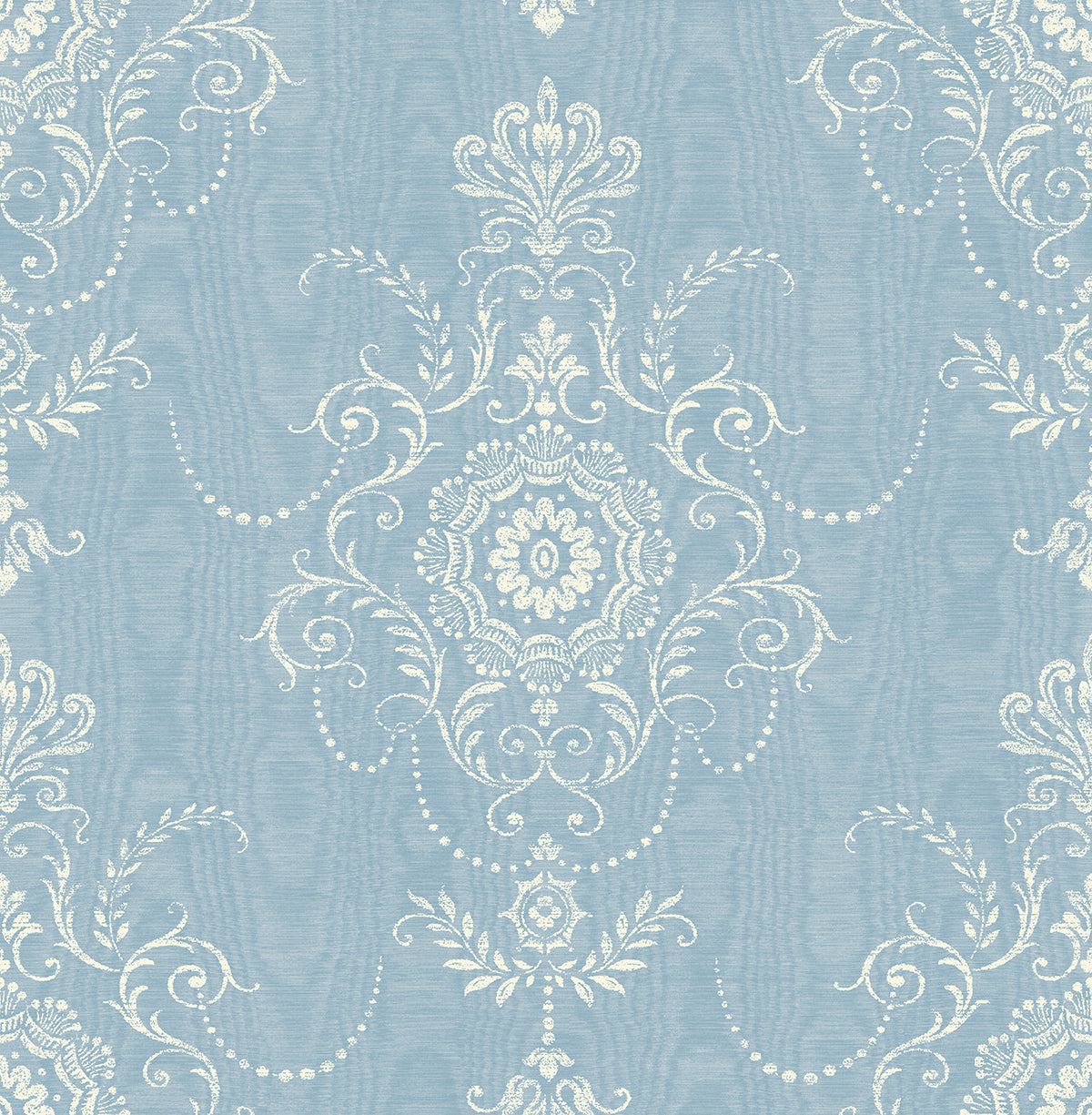 Seabrook Designs FC60302 French Country Colette Cameo  Wallpaper Bleu Bisque