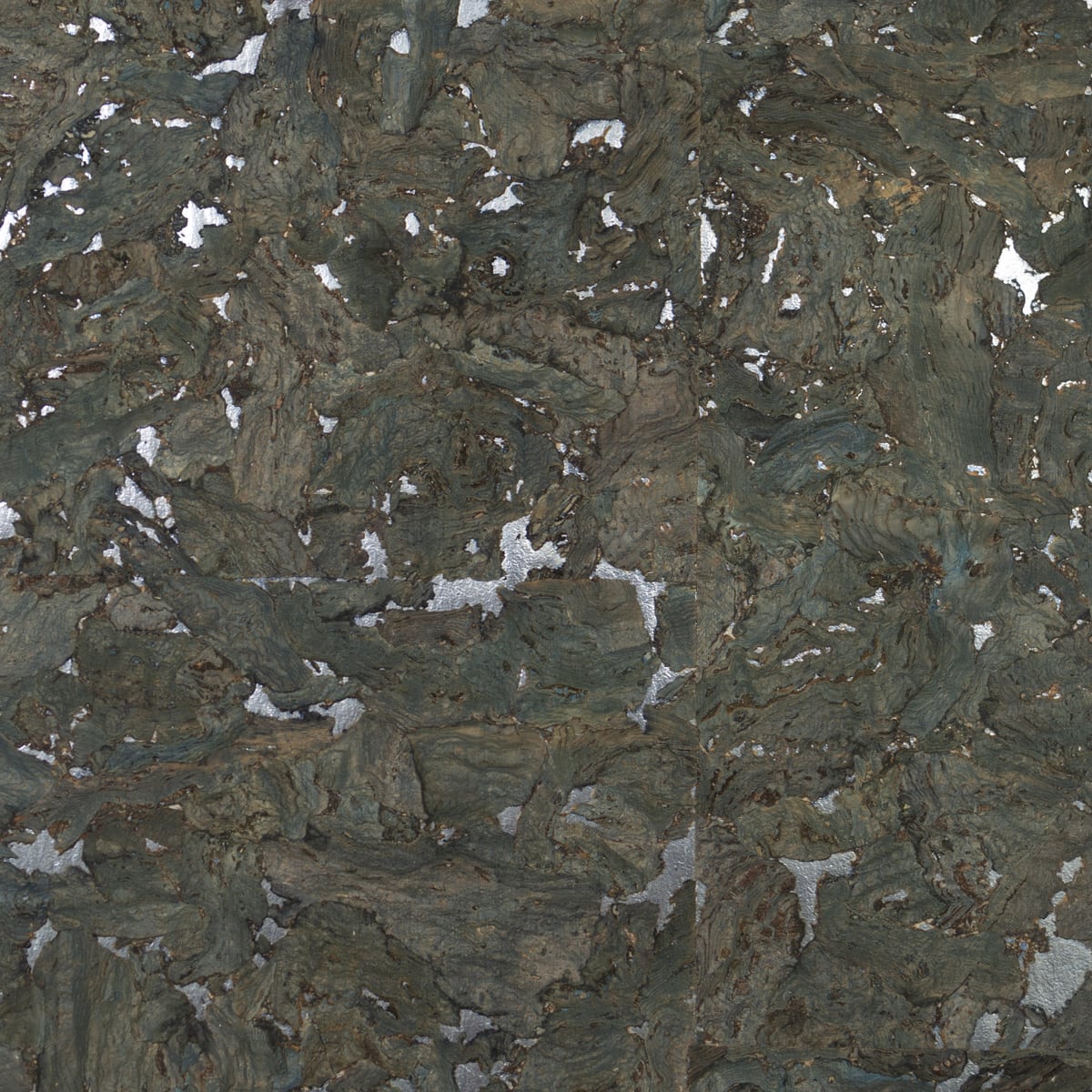 Lillian August LN11863 Cork Grasscloth  Wallpaper Deep Sea & Metallic Silver