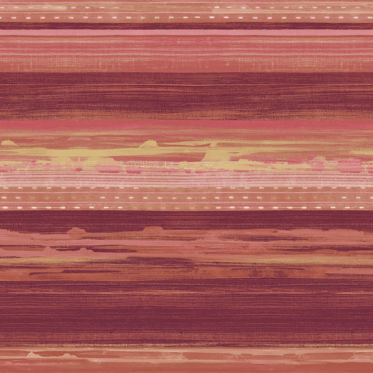 Seabrook Designs RY31301 Boho Rhapsody Horizon Brushed Stripe  Wallpaper Cranberry, Scarlet, and Blonde