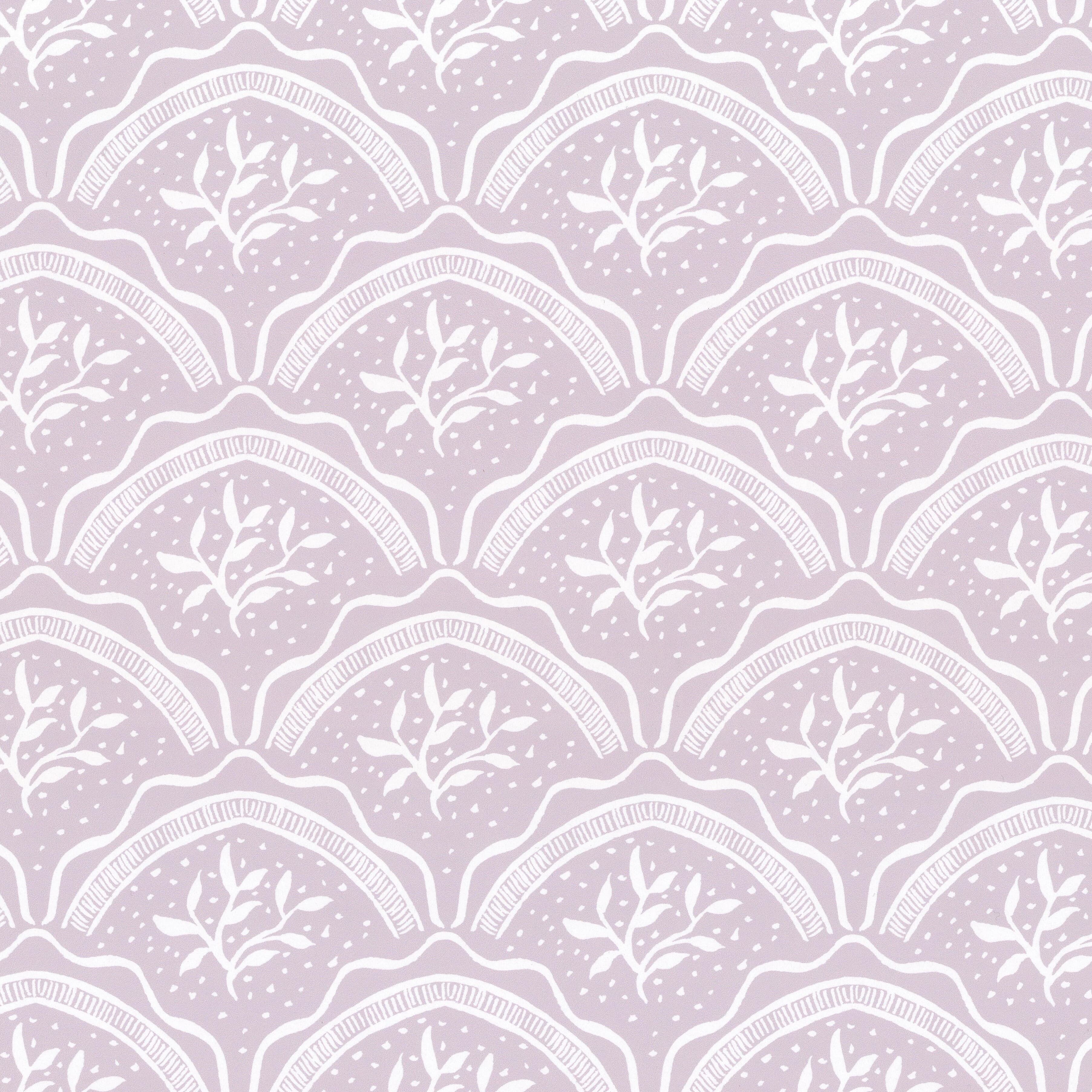 W7845 Vine Scallop 3 Lilac by Stout Fabric