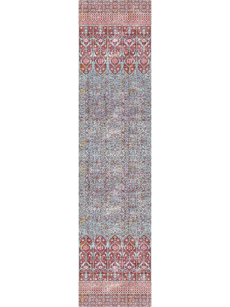 Scalamandre Wallpaper WNM1037IZNI Iznik Overdye - Panel Red Turquoise