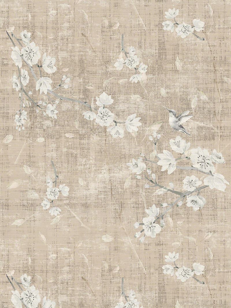 Scalamandre Wallpaper WNM1050BLOS Blossom Fantasia French Gray