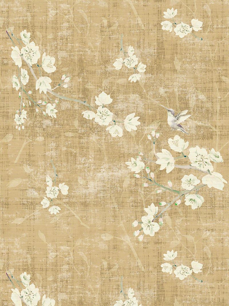 Scalamandre Wallpaper WNM1051BLOS Blossom Fantasia Gold