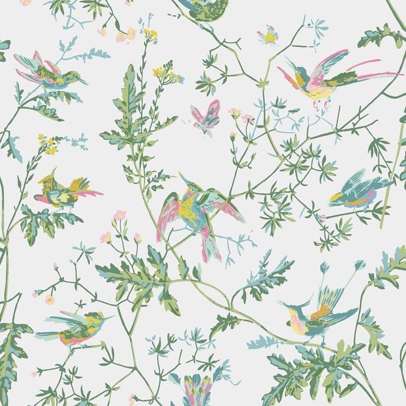 Cole & Son Wallpaper 112/4015.CS Hummingbirds Green/Pink