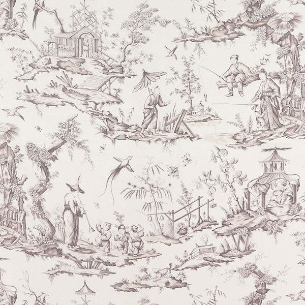 Schumacher Fabric 175802 Shengyou Toile Driftwood