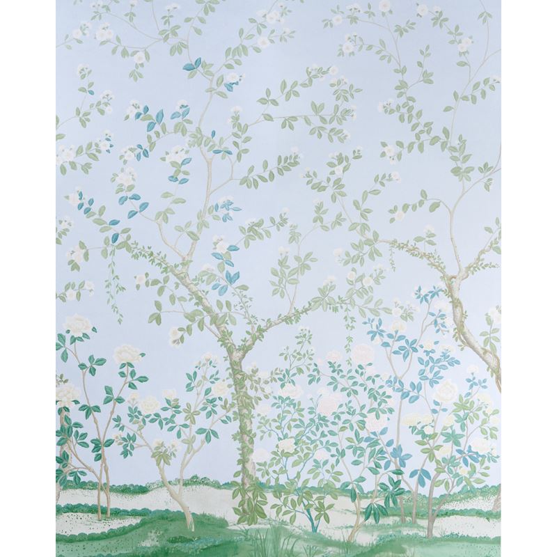 Schumacher Wallpaper 5008544 Madame De Pompadour Panel Set Blue