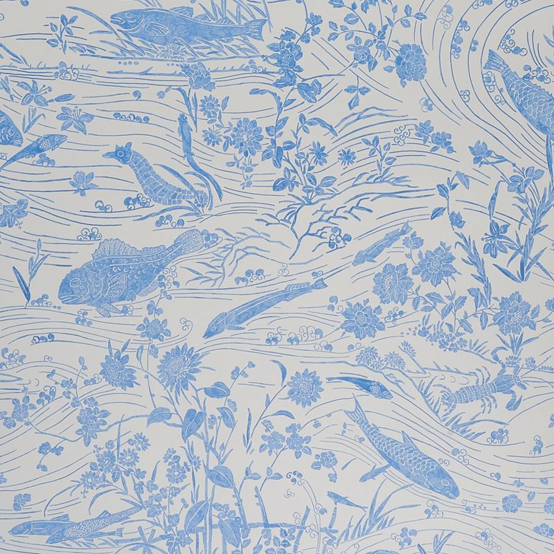 Schumacher Wallpaper 5013280 Sea Garden Porcelain