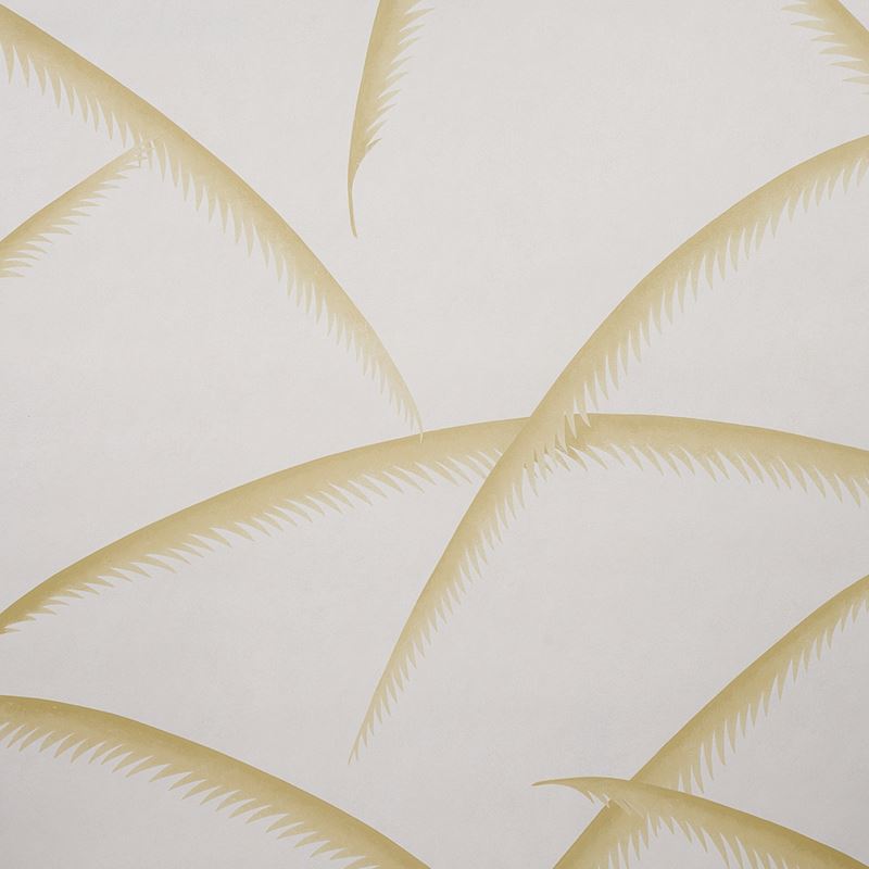 Schumacher Wallpaper 5013302 Deco Palms Gold