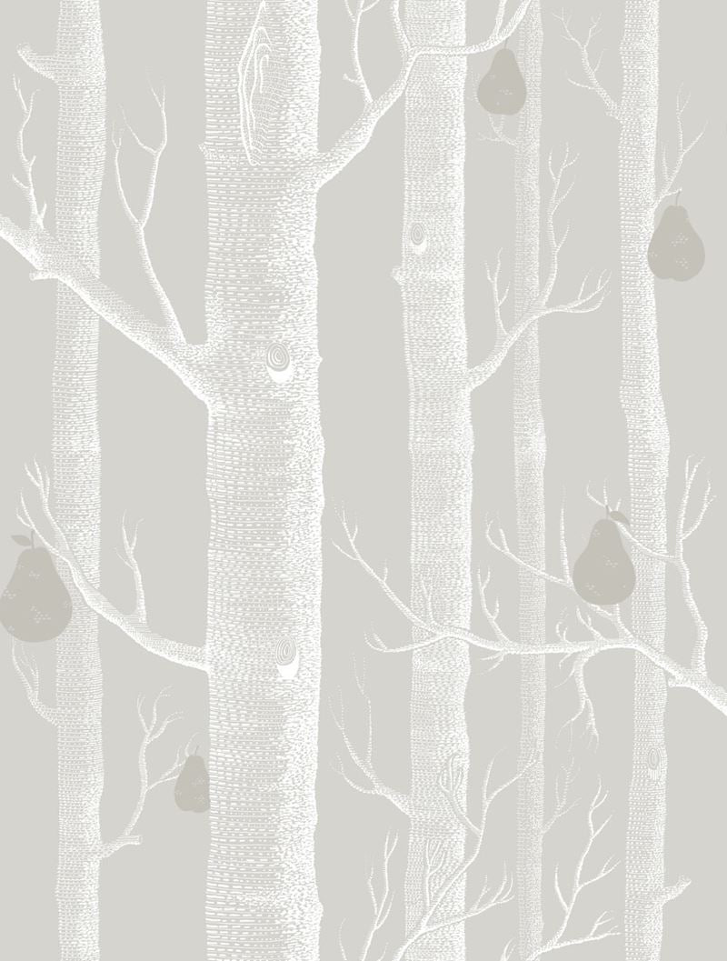 Cole & Son Wallpaper 95/5029.CS Woods & Pears Grey/Wht/Slvr