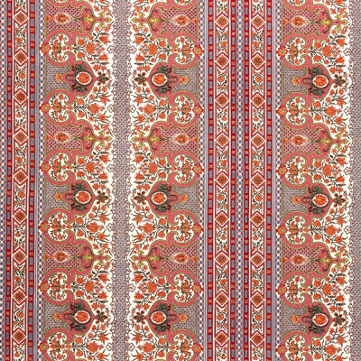 Brunschwig & Fils Fabric BR-79743.634 Digby S Tent Linen & Cotton Print Coral